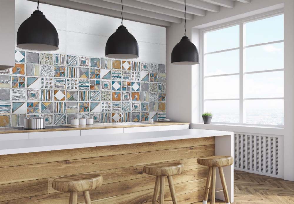 Serie Ki Match Idea Ceramica Sketch Uni Decoro per Rivestimenti 2